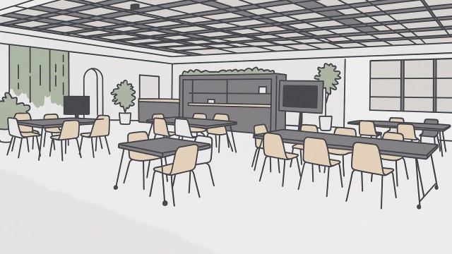 企業 共用スペースの映像設備設置